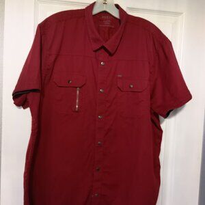 Guess Red Short Sleeved XL Slim Fit Shirt with Collar